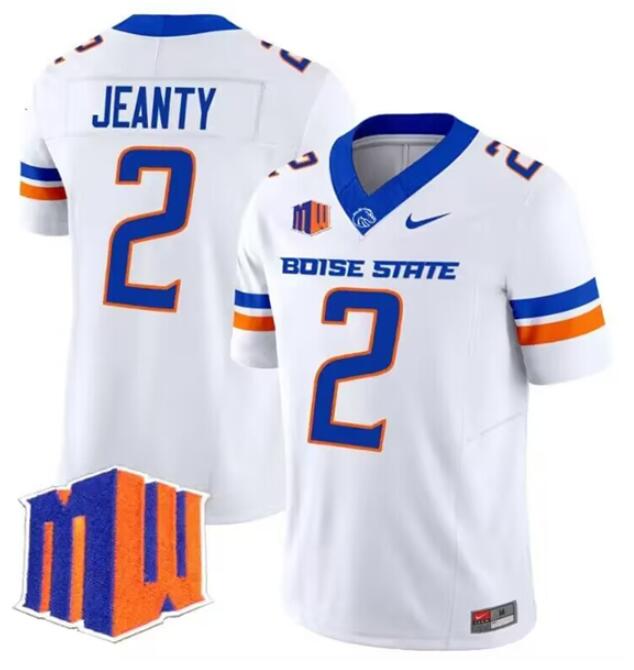 Youth White Boise State Broncos #2 Ashton Jeanty 2024 F.U.S.E. Vapor Limited Stitched Football Jersey